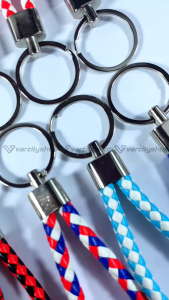 6PCS Gantungan Kunci Kulit Sintetis Braided Kepang Motor Mobil Tas