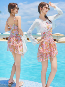 XTEP | New Fashion Sweet Long Sleeve Slimming One-piece Swimwear