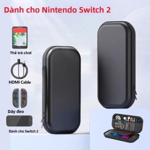 Hộp Đựng Du Lịch Di Động Cho Bộ Điều Khiển NS Switch 2 Joy-Con Có Khe Cắm Thẻ Trò Chơi Túi EVA Chống Sốc Cho Phụ Kiện Nintendo