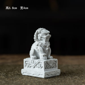 Miniature Chinese Style Tea Pet Decorative Mini Stone Lioness Desktop Sculpture Micro Landscape Decoration Concrete Ornament