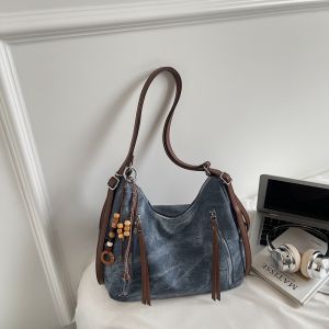 กระเป๋าสะพายไหล่ผู้หญิงความจุขนาดใหญ่ กระเป๋าถือทรงสี่เหลี่ยม กระเป๋าสะพายข้างแบบอเนกประสงค์สำหรับฤดูใบไม้ร่วงและฤดูหนาว กระเป๋า iPad ขนาดใหญ่