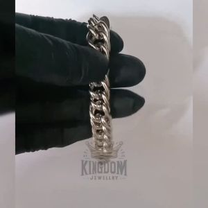 KINGDOM jewellry Seper keren Gelang Titanium Rantai Jumbo Pria Gelang tangan pria anti karat Selamanya perhiasan pria Bracelets Silver