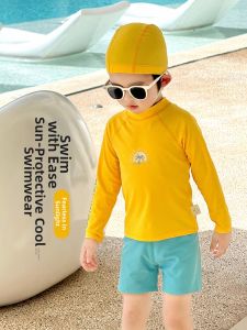 LANWEILIYANG | Long Sleeve Sun Protection Quick Dry Fluorescent Boy Swimwear