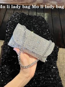 New Diamond Embedded Clutch Bag Fashionable Womens Crossbody Sparkling Mini Envelope Bag for Parties And Dinners
