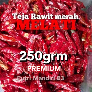 Cabe Rawit Merah Teja Kering [Premium] 250 gram Bumbu Pedas