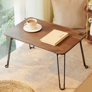 Foldable Bedside Computer Desk Simple Design Notebook Writing Table for Learning Office Window No Assembly Required Wooden Desk