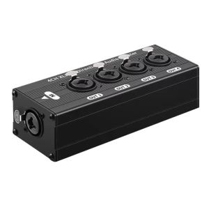XLR Splitter Box 1 Input 4 Output Balanced Locking Connectors Audio Distribution Splitter for Mixer Amplifier Speaker