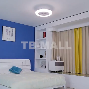 Ceiling Fan with Lights and Remote Modern Bladeless Low Profile Flush Mount Fandelier Smart Control with Dimmable LED Fan Lights Ceiling Fixtures