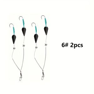 2pcs/box New European-Style Double Hook Fishing Lures with Upgraded Carbon Steel Weighted Sinkers & Teardrop Float - Weed Resist