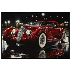 Tranh vẽ xe ôtô siêu xe. Tranh treo tường dán tường sơn dầu canvas trang trí. CGI-2052