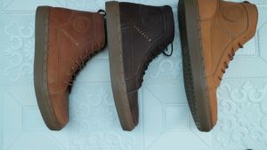Sepatu Sneakers Boots Pria Classic Kulit Exos E+ Series hitam - walkers
