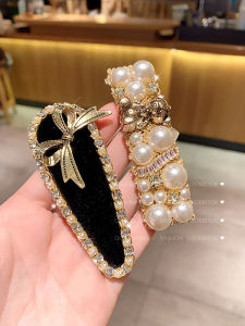 Fashionable Pearl Butterfly Knot Hair Clip Womens Side Bangs Edge Clip Stylish Hair Accessories Small Fragrance Style BB Clip