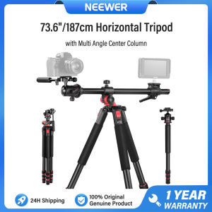 NEEWER 73.6"/187cm Horizontal Tripod with Multi Angle Center Column Ball Head & Central Axis Platform Heavy Duty Aluminum Alloy Camera Tripod Monopod