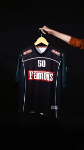 KHF | Jersey Vintage Number 50 Wanita Laki-Laki Cewek Futsal Bahan Dryfit Brazil Milano Full Printing Oversize Casual Rugby Retro Streetwear Hockey Retro NFL Bola Olahraga Boxyfit Pakaian