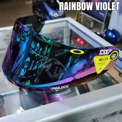 flat visor kyt r10 - flat visor kyt k2rider/ flat visor kyt rc7 iridium rainbow gratis stiker visor