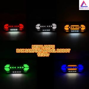 Lampu bak samping truck robot 12-24V 2 Mode Senja Sen Running Waterproof