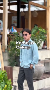 MOTM - Kemeja Amisena Linen Kasual Lengan Panjang Pria Warna Beige