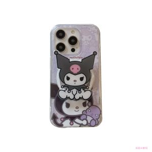 Cute Cartoon Miffy Kuroko Silicone Phone Case with Stand for  15ProMax 17New 16Womens Anti-Fall Magnetic Absorption