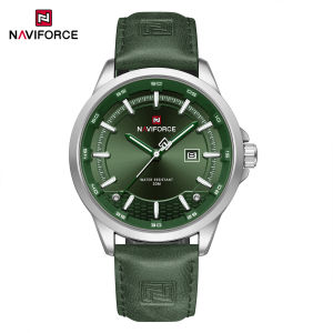 NAVIFORCE Luxury Men Watch Quartz Waterproof Luminous High Quality Leather Men Wristwatch Auto Date Original Male Clock