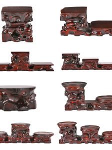 Jingdezhen round Purple Clay Tea Pot Stand Wooden Sculpture Succulent Plant Tray Square Buddha Statue Decorative Flower Vase