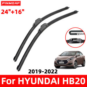 PINMOAP Car Windshield Wiper Blades Are Suitable For HYUNDAI HB20 2019-2022 24"+16" Natural Rubber Strip Wipers 2020 2021 2022