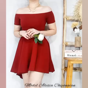 JER JEN HAILYN CLASSY ELEGANT OFF SHOULDER FORMAL DRESS FOR GRADUATION/WEDDING/DEBUT/PROM/SPECIAL EVENT DRESS/FITS SMALL TO MEDIUM/CREPE FABRIC