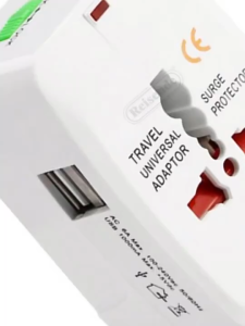All in One 2USB Universal Travel Plug Adapter White 6A 250V