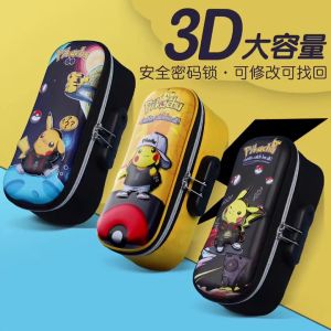 D69 Pikachu pencil case large-capacity multi-layer 3D with password lock pen bag students portable  Primary school