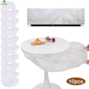 10Pcs Disposable Transparent Waterproof Round Elastic Table Cover Home Simple Portable Kitchen Plastic Protector Tablecloth