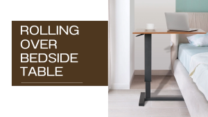 Over Bed Sofa Couch Laptop Table C Shaped Mobile Side Table Height Adjustable