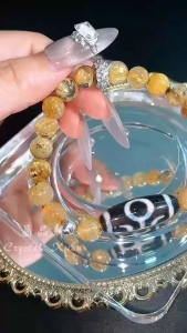 [现货] 8mm 黑母矿钛晶手串+贵人天珠🏆🏅聚能转运 × 贵人加持 × 守护提升｜Black Matrix Rutilated Quartz + Benefactor Dzi Bracelet｜Energy • Support • Prot