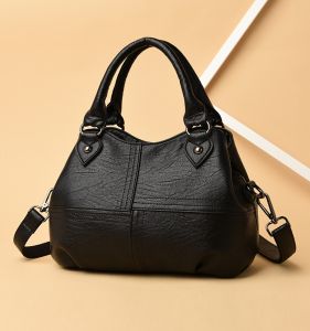 Genuine Leather Handbag Womens Shoulder Crossbody Bag Soft Leather Moms Bag Spring Summer Versatile Three-Layer Zipper Closure