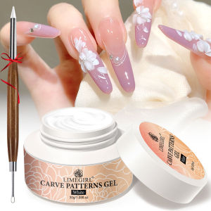 limegirl | LIMEGIRL 30g Non Stick Hand Carved Patterns Gel with Carving Pen 3D Shaping Carving Diamond Decoration Nail DIY Design Solid Gel
