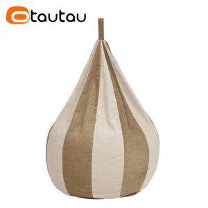 OTAUTAU Children Small Corduroy Bean Bag Cover Color Blocking Design Pouf DD218【No Filler!You Need To Fill It By Yourself !】