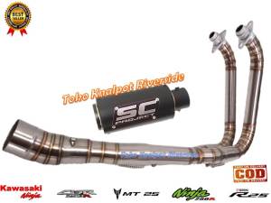 knalpot racing sc project cr-t black header / leheran kolong full cacing ninja 250fi ninja 250newfi ninja karbu ninja z250 cbr 250rr r25 mt25 suara bass gahar