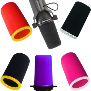 Windscreen for Shure SM7B Microphone Pop Filter Cover with Ring Color Mic Foam Cover Replacement Noise Reduction for SM7dB Mic