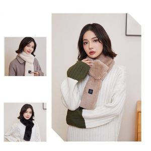 【IN STOCK】Men Women Faux Rabbit Fur Temperature Control Neck Wrap Electric Winter Warmer Electric Heated Scarf Warmer Shawl