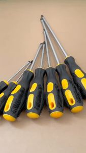 MAKUTE High-Durability Non-Slip Magnetic Screwdriver with Rubber Handle - Multi-Size (3/4/6/8inches) Phillips/Flat