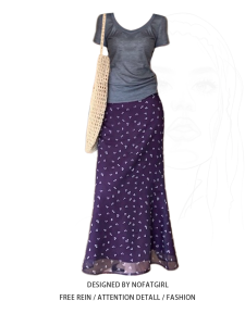 กระโปรงสั้นผ้าฝ้ายลายดอกไม้สีม่วงสไตล์วินเทจสไตล์ฝรั่งเศสเอวสูงสำหรับผู้หญิงช่วงฤดูร้อน คอลเลกชันใหม่ เสื้อยืดแขนสั้นทรงเข้ารูป