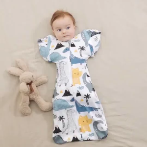 Oldlaiben Baby Sleeping Bag Baby Swaddle Zipper Newborn Cotton Sleeping Bag Stretchable Bedung Bayi