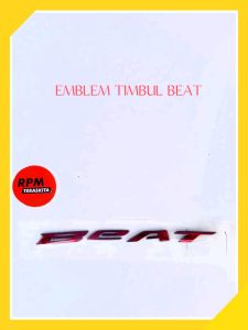 EMBLEM | LOGO HONDA BEAT DELUXE 2024 atau STIKER TIMBUL BEAT warna MERAH original pabrik