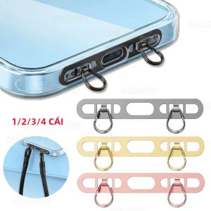 Miếng Dán Dây Điện Thoại Di Động Khóa Đôi Bằng Thép Không Gỉ Với Miếng Kết Nối Kim Loại Cho iPhone Kẹp Treo Bên Hông Dây Đeo Điện Thoại