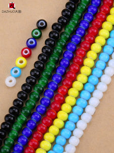 Da Zhuo (Jewelry) Handmade Round Beads 7mm and 8mm White Core Glass Seed Beads for DIY Bracelet Necklace Loose Beads Accessories