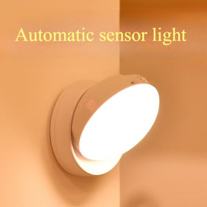 360° PIR Motion Sensing Light Round Energy Saving Bedroom USB Rechargeable Night Lamp Closet Bedside Stairs Induction Smart Lamp