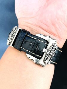 Khóa Đồng Mạ Trắng Thủ Công 20 22 24mm Khóa Đồng Mạ Bạc Khóa Dây Đeo Đồng Hồ Khóa Vòng Tròn Kim Loại Khóa Kim Loại Cho Dây Đeo Bằng Da
