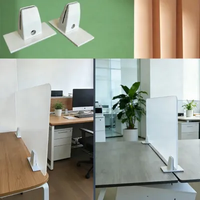 Frosted Acrylic Desktop Partition Screen Office Desk Half Transparent No Drilling Installation Size Customizable Partition Panel