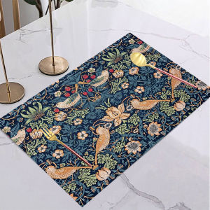 Colorful Floral Linen Placemat Heat-Insulating & Non-Slip Home Daily Dining Table Mat