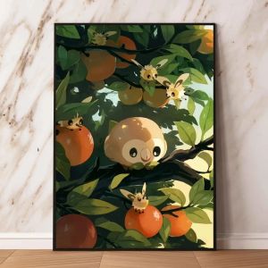 KAYOU | Anime Posters Pokemon Leafeon Celebi Canvas Printing Wall Decoration Room Home High Quality Art Poster Prints Birthday Gifts