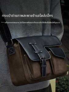 Retro กระเป๋ากล้องไหล่ Crossbody สําหรับชาย Dslr Mirrorless กระเป๋าถ่ายภาพเหมาะสําหรับ Canon M50 Sony Konica Fuji Xs10