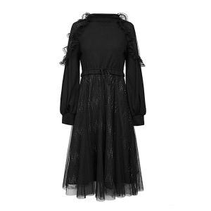 S·DEER | Đầm Dây Caro Ruffle Thắt Eo
